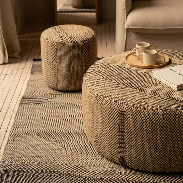 nanimarquina - Wabisabi Pouf, Ø 40 x H 43 cm, small, knochenweiss