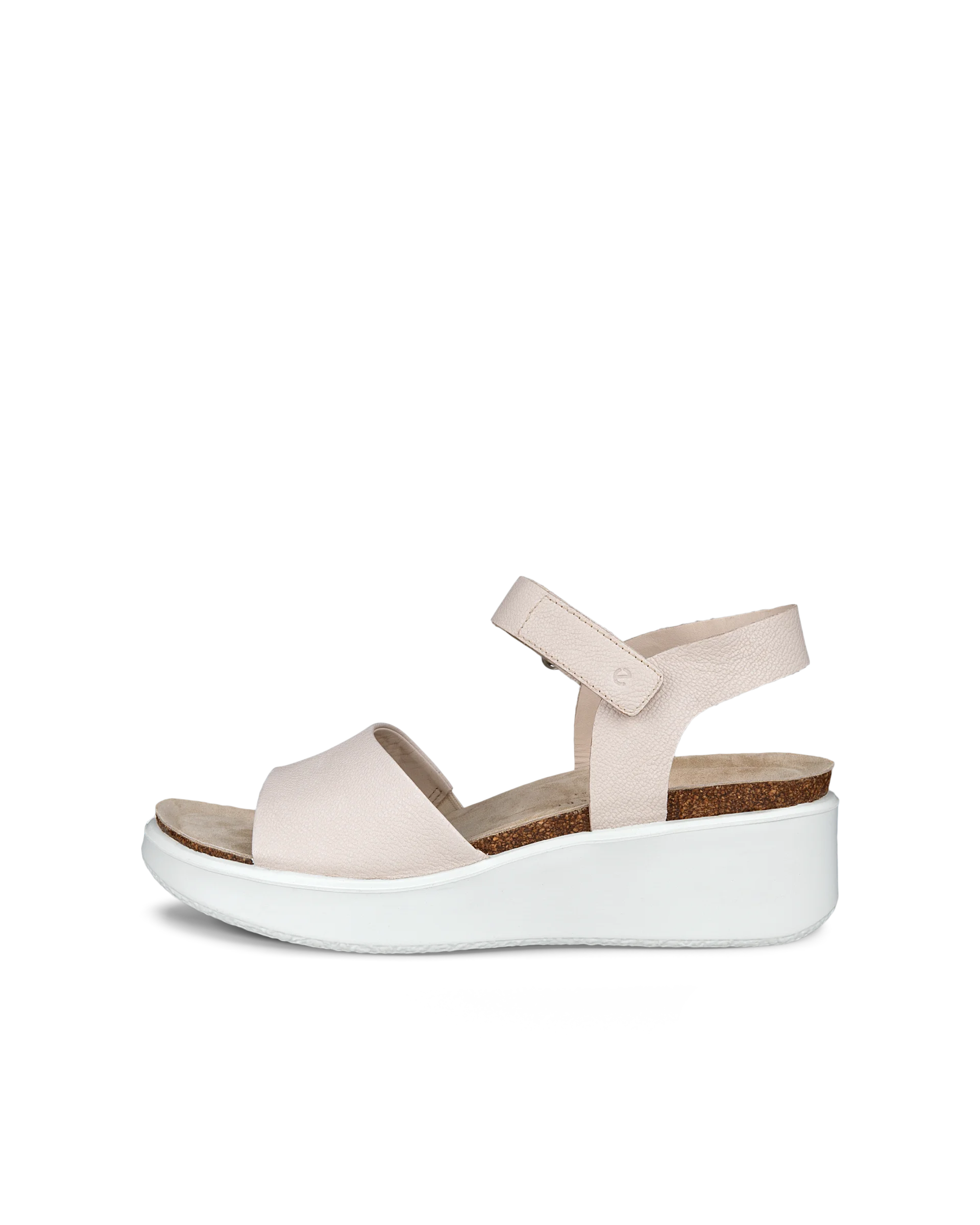 ECCO FLOWT WEDGE CORK Damen Korksandale aus Leder mit Keilabsatz Beige