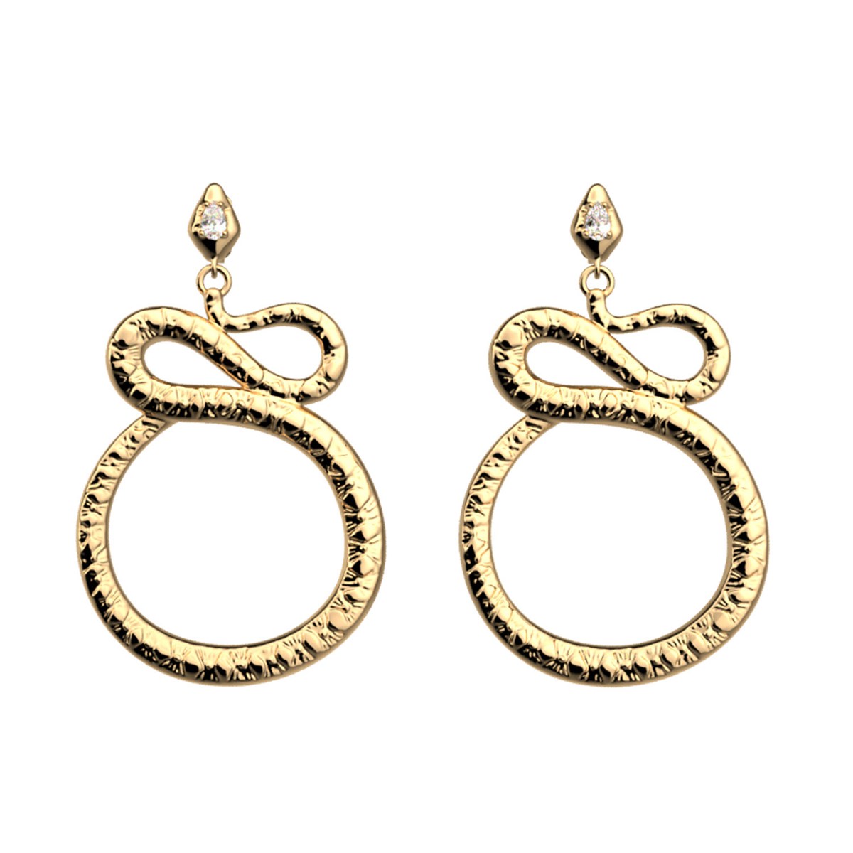 Boucles d'oreilles Les Georgettes Serpent doréesCollection Les Précieuses 25mm