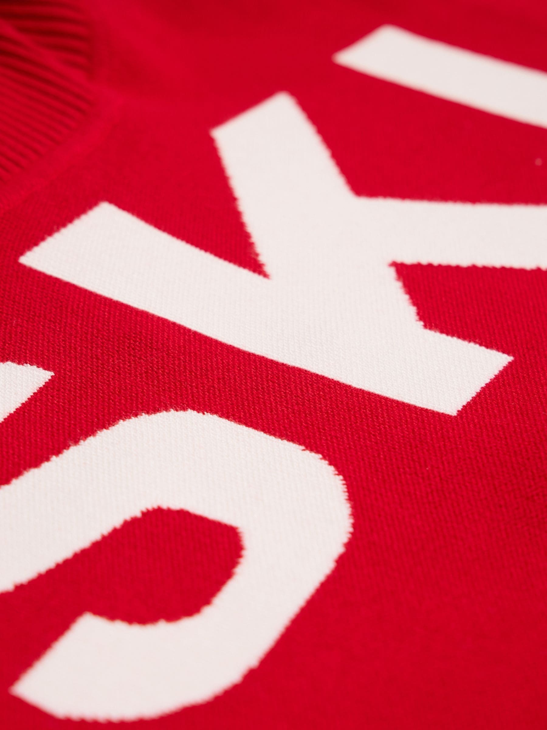 Rood - The Little Tailor Ski Text Slim Fit Christmas Jumper