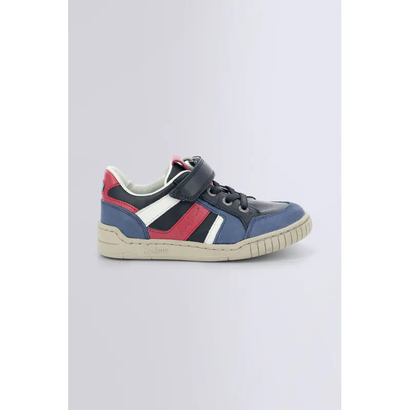 WINDO MARINE ROUGE BLEU BASKETS BASSES Cuir Garçon