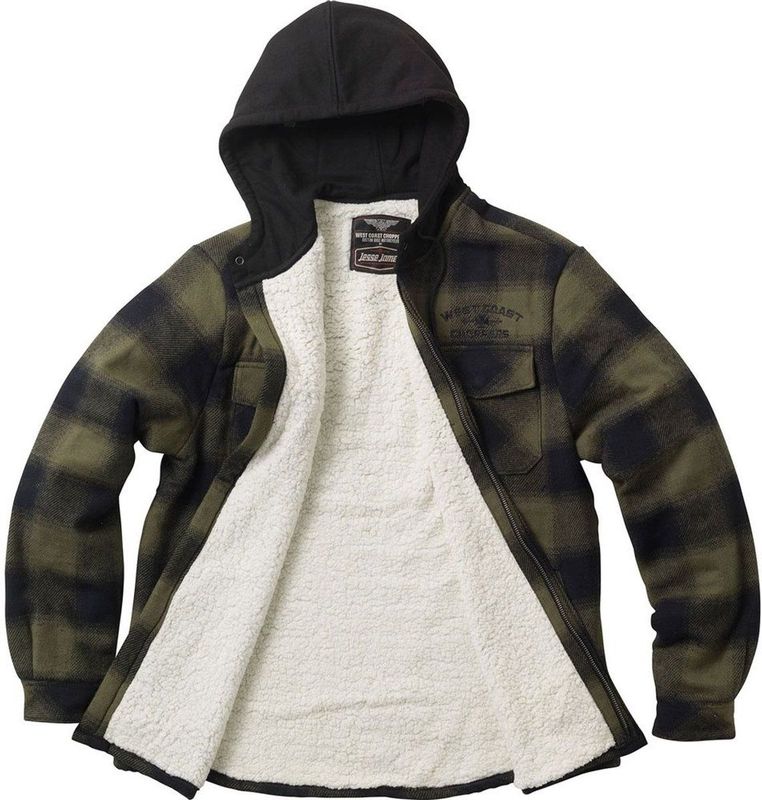 West Coast Choppers - Hell Bent Flannel - Jas - Olijfgroen/Zwart