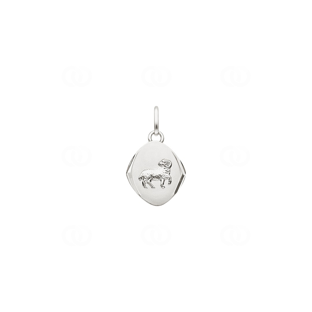 Anhänger 925 Silber rhodiniert Sternzeichen Widder 14x16mm