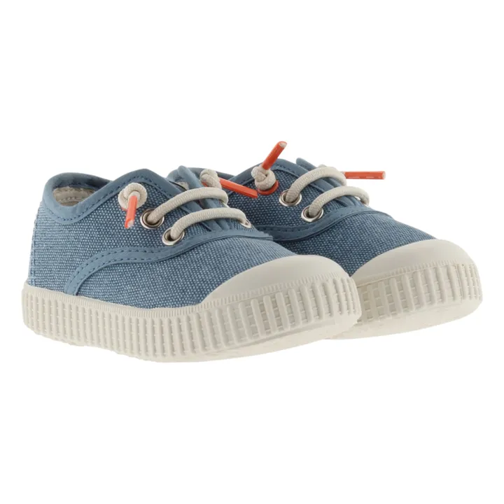 Victoria Baskets Lacets Elastiqués Lona Lavada | Bleu