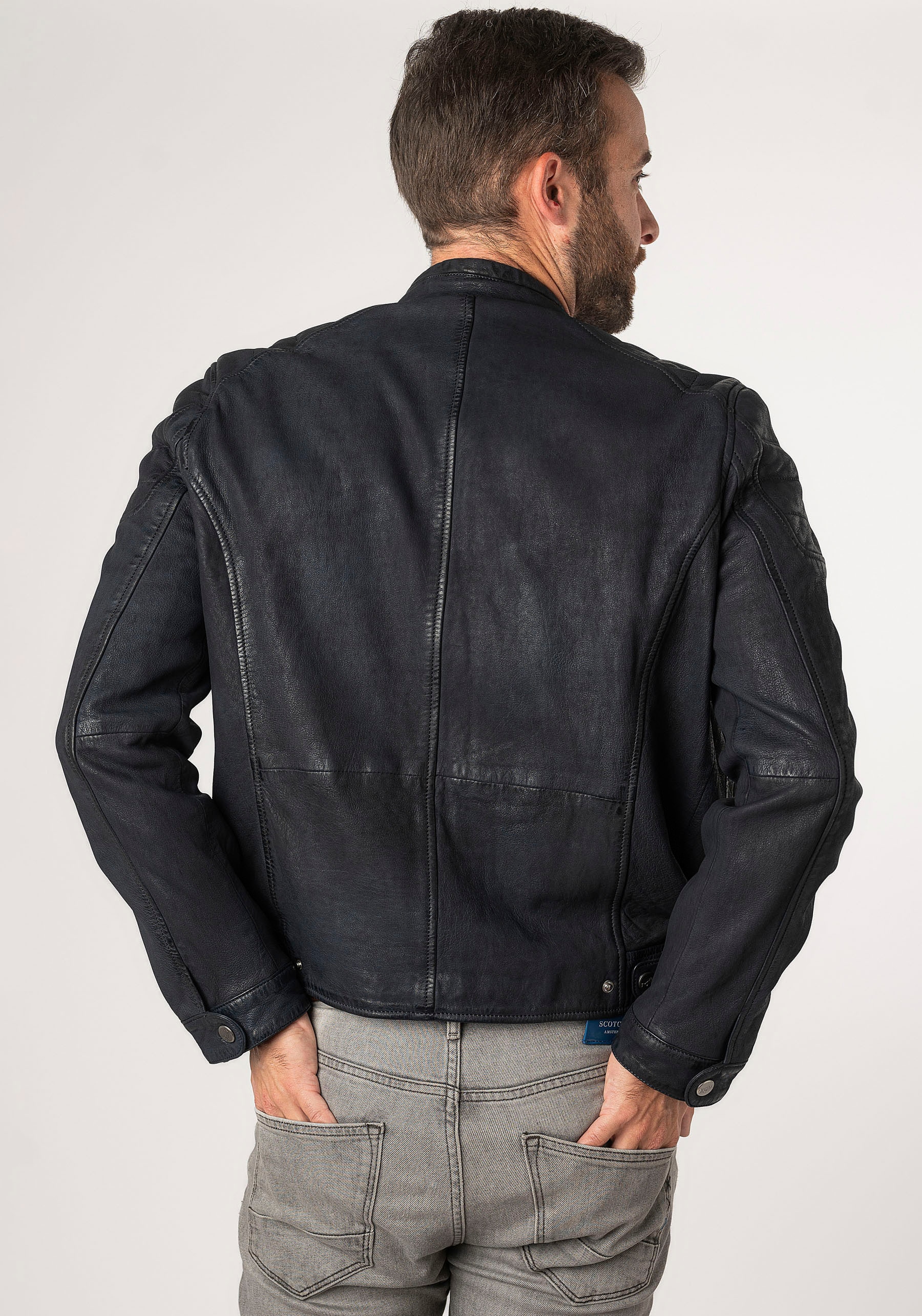 Mauritius Lederjacke »MMChesney« mit Reissverschluss, Reissverschlusstaschen, Ziersteppung