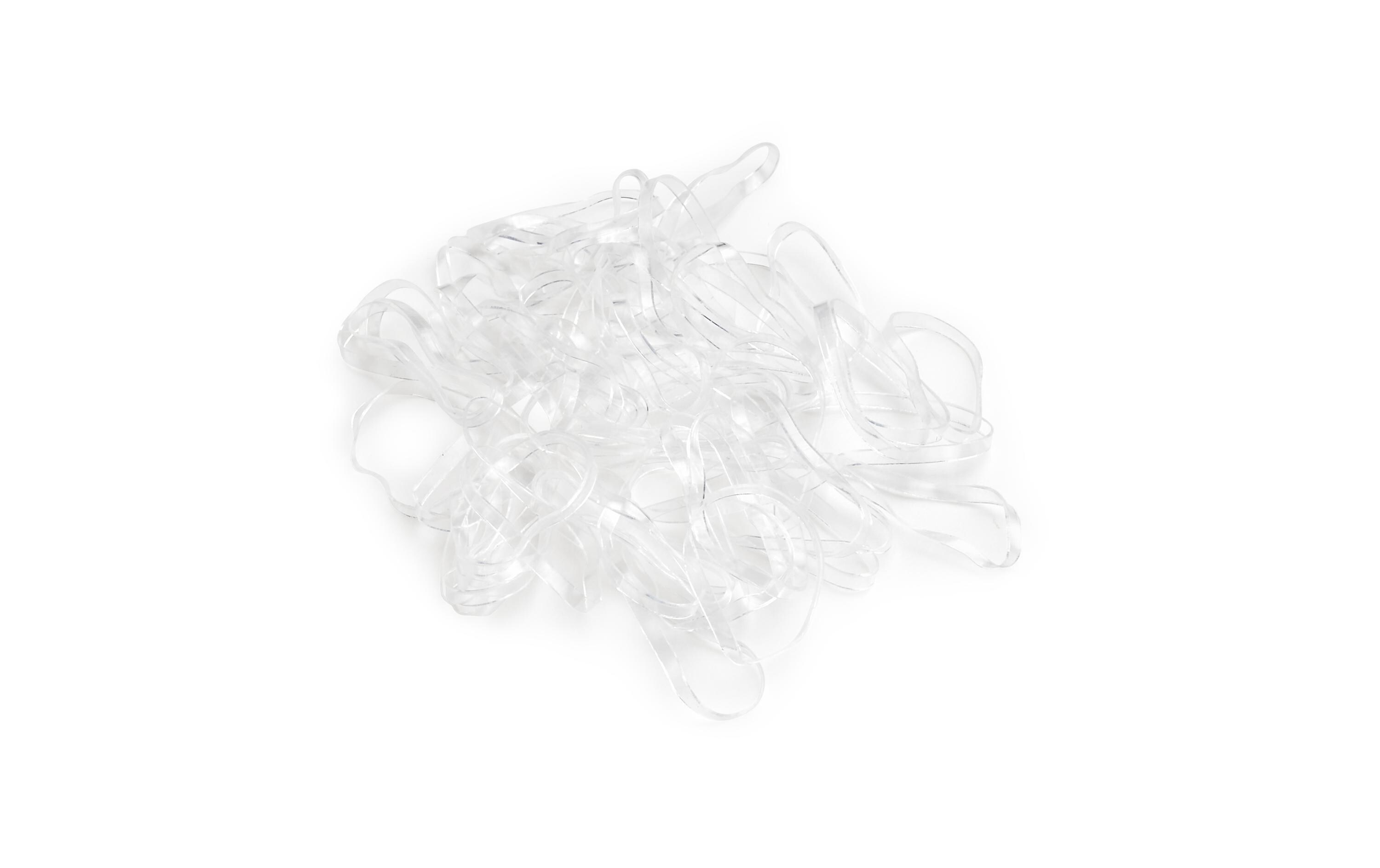 Haargummi Silikon 1 cm 120 Stück, transparentMini-Haargummis aus reissfestem Silikon