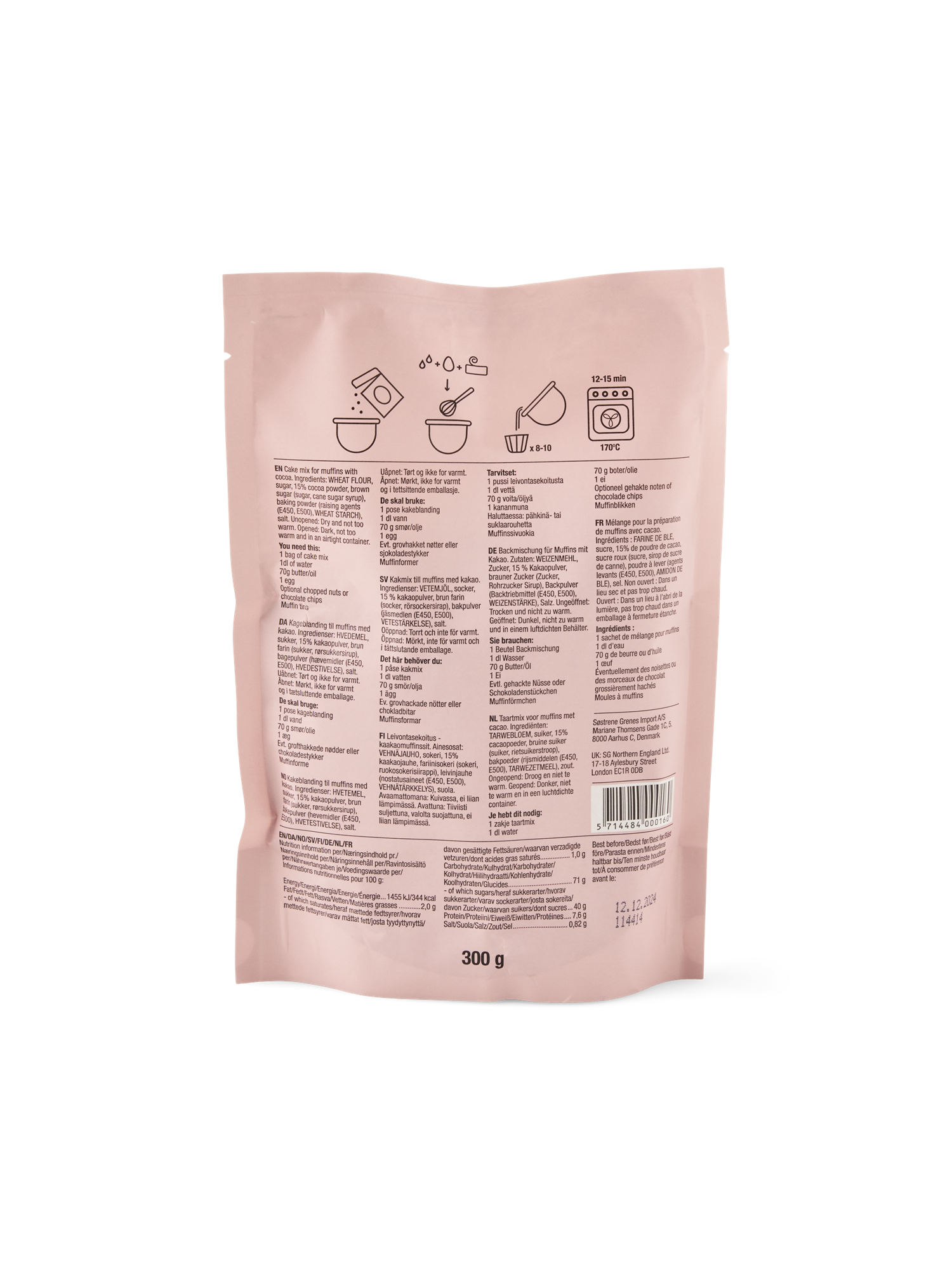 Bageblanding til chokolademuffins | 300 g.