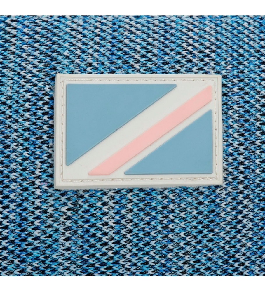 Estojo para lápis Pepe Jeans Lena com três zíperes, azul