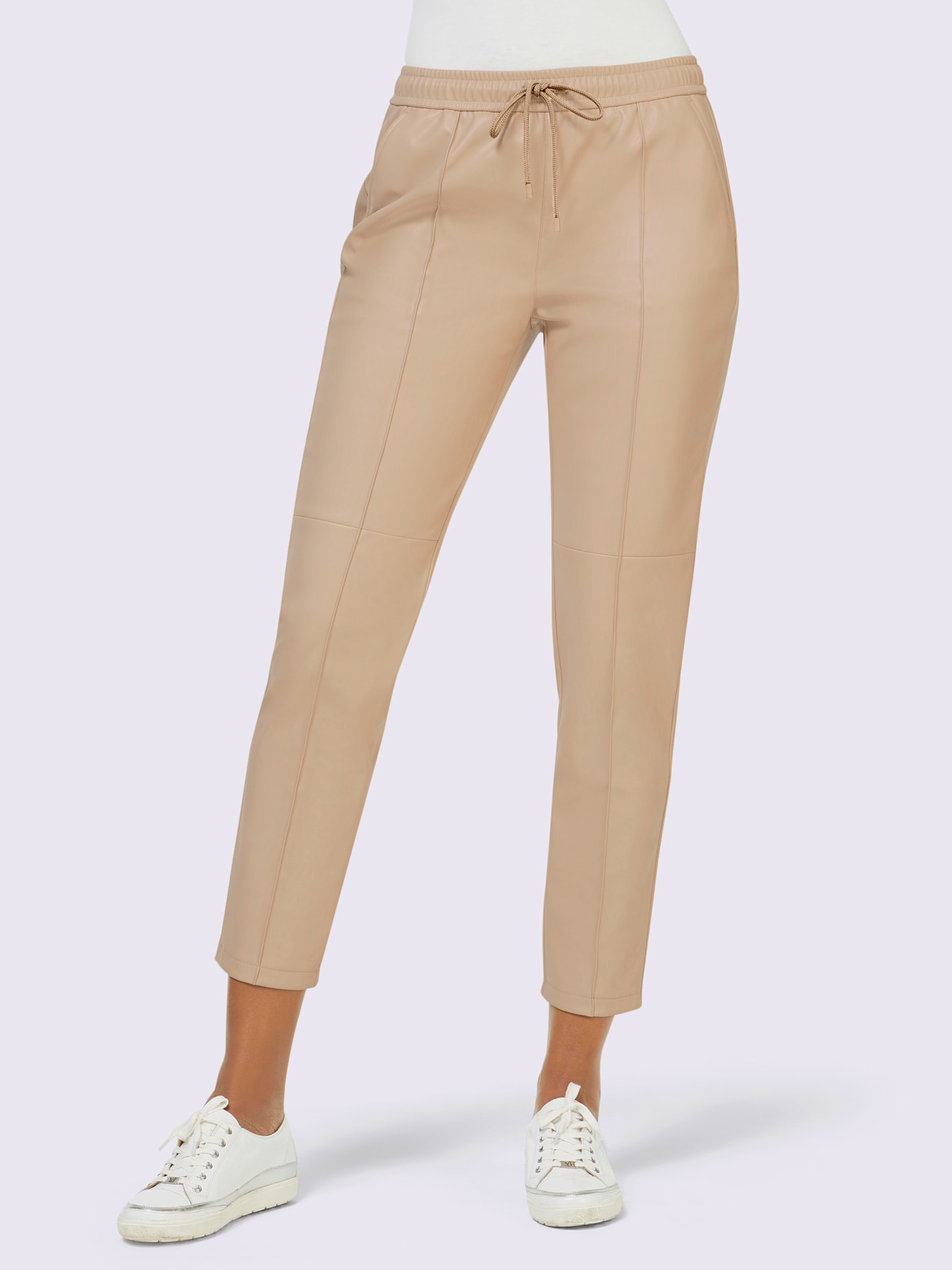 Pantalon en imitation cuir tricot décontracté