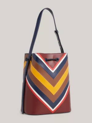 Bolsa tipo saco Tommy x Pendleton Valley Stripe em couro