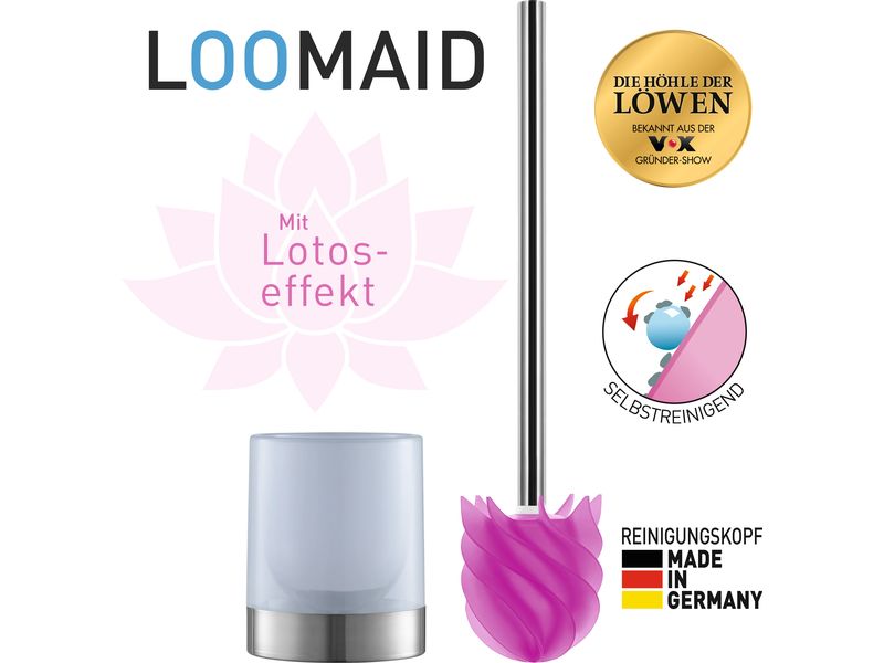Loomaid Toilettenbürste LOOMAID aus Silikon, Pink, schmutza Silikon WC-Bürste