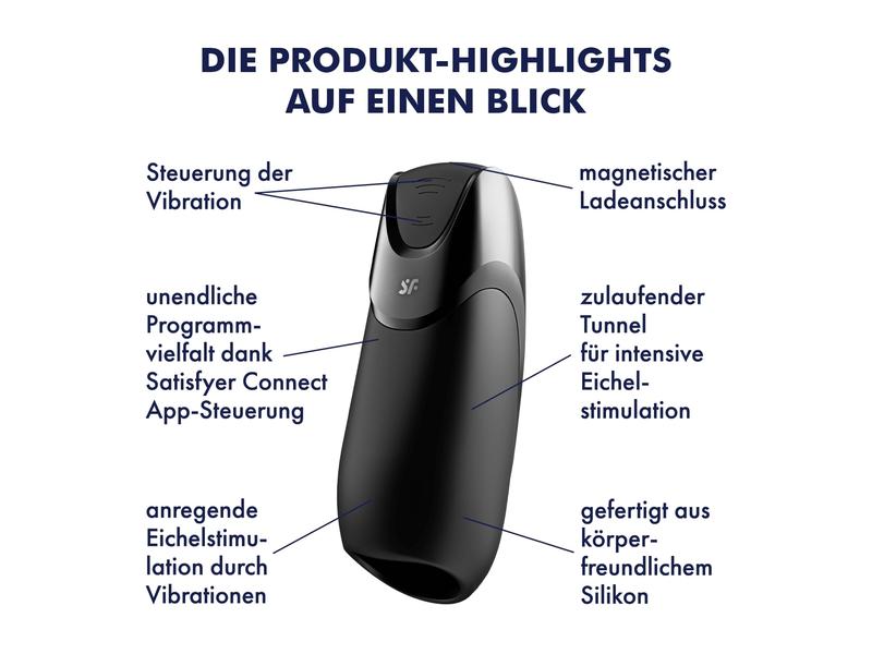 Satisfyer Masturbator Men Vibration Hochwertiges Männer-Sextoy aus geschmeidigem Silikon