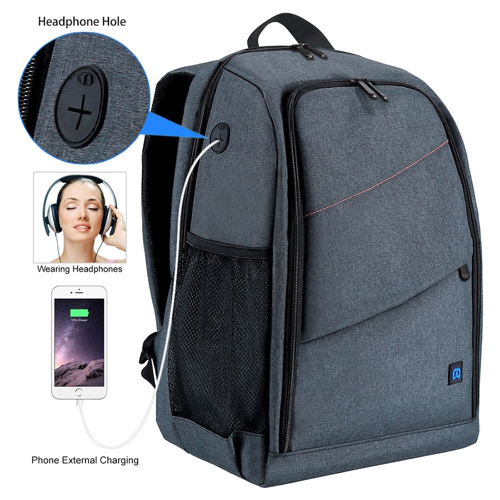Spritzwasserfester DSLR Kamera Rucksack Aufbewahrungs Tasche für Spiegelreflexkameras   Regenschutz (45x33cm) - Schwarz