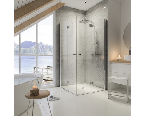 Douchekolom incl. thermostaat Schulte Vierkant chroom D963510 02