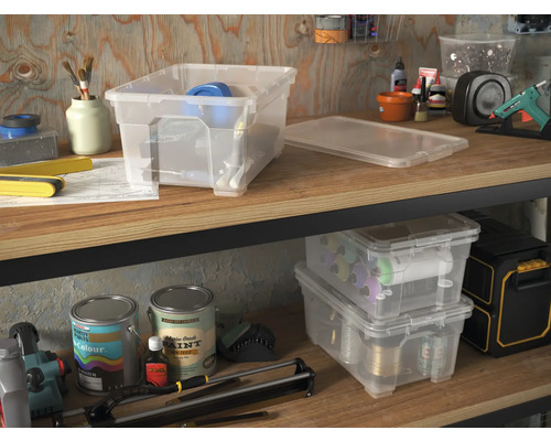 Kunststof box DIRK XS 12 l 255x170x370 mm met deksel set van 3