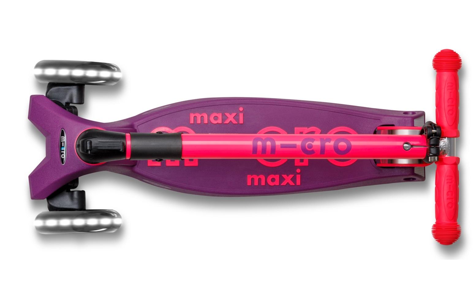 Scooter Maxi Micro Deluxe Foldable Neon LED Ultra Pink<br>Klappbarer Scooter