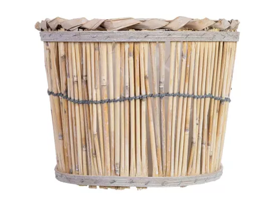 Panier ovale en bambou marron 28x19x14h cm