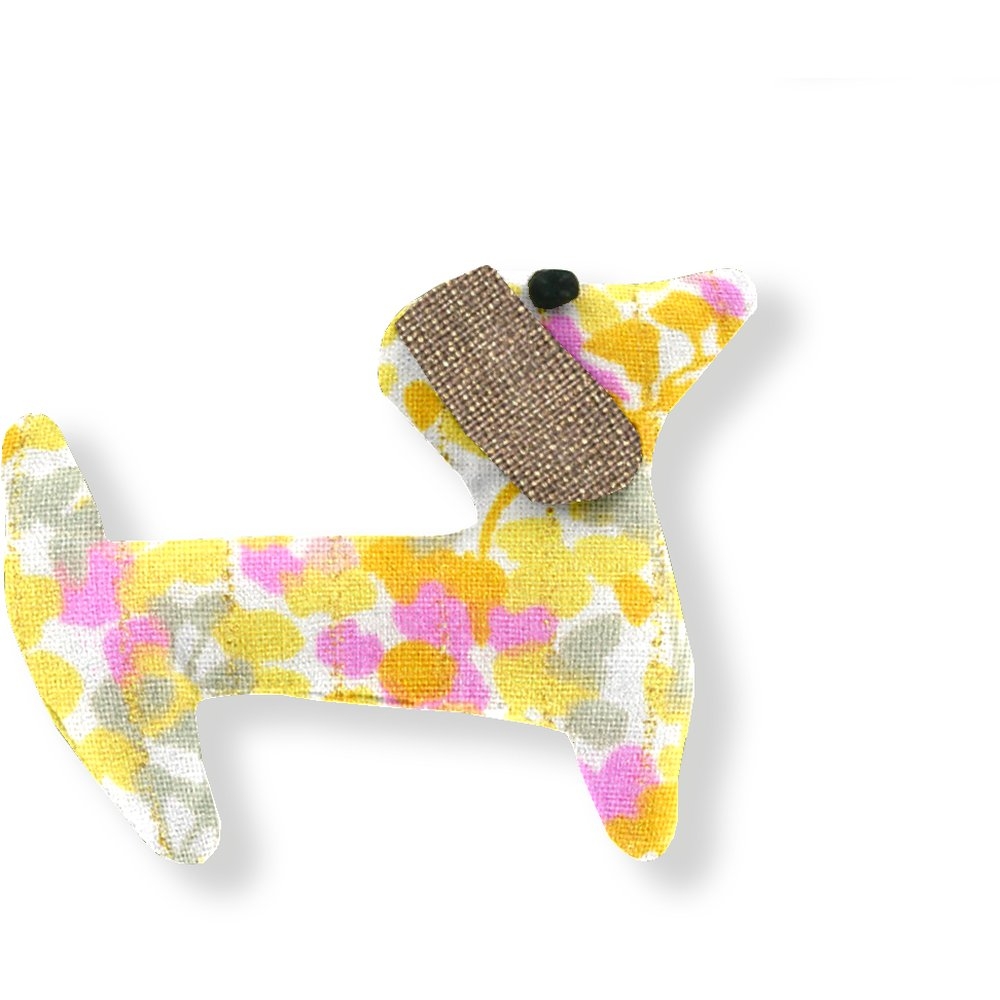 Barrette Basset Mimosa Jaune Rose