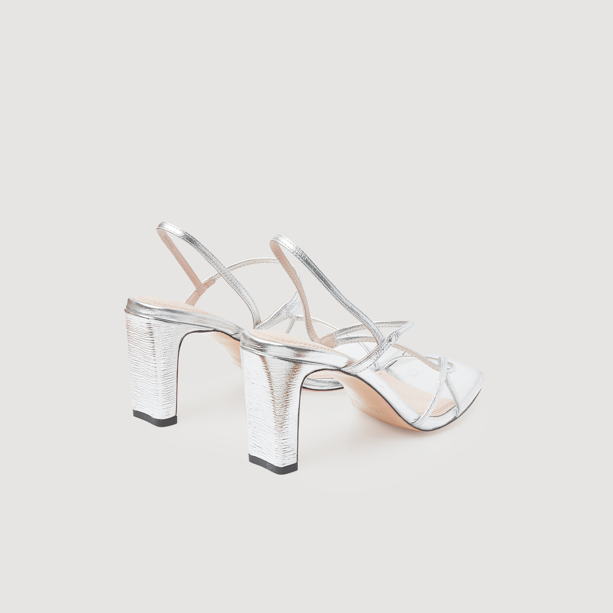 Sandales en cuir metallise