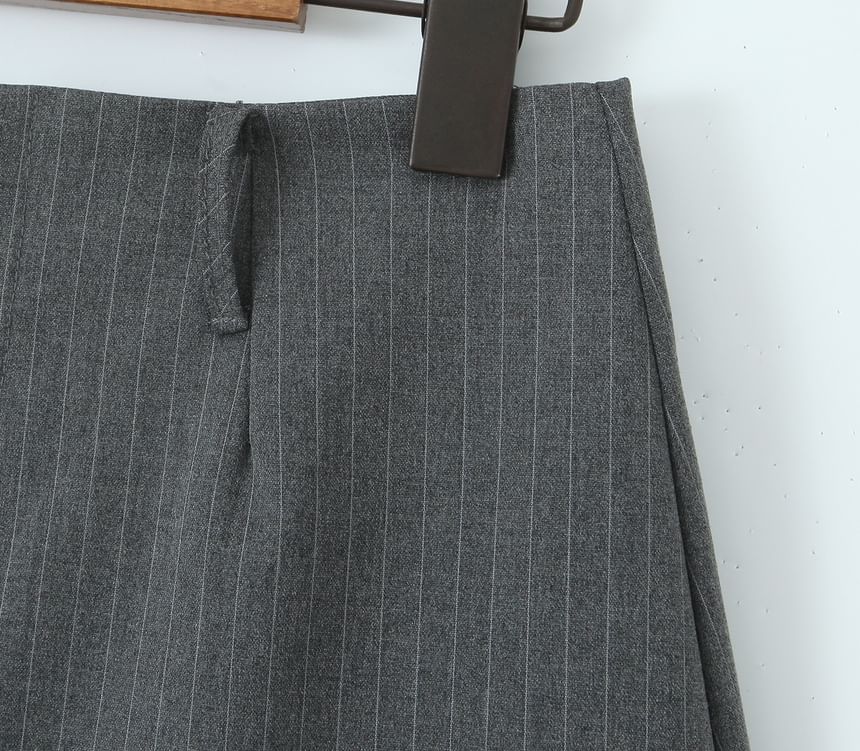 Sundine - Gestreepte mini-kokerrok met lage taille