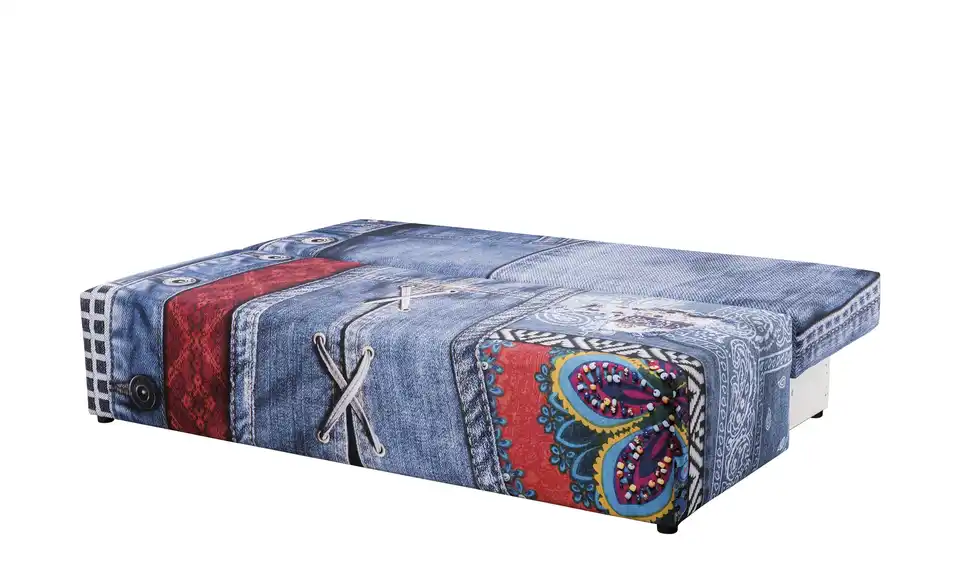 Schlafsofa Play-Full Blue Denimblau, mehrfarbig Erweiterte Funktion