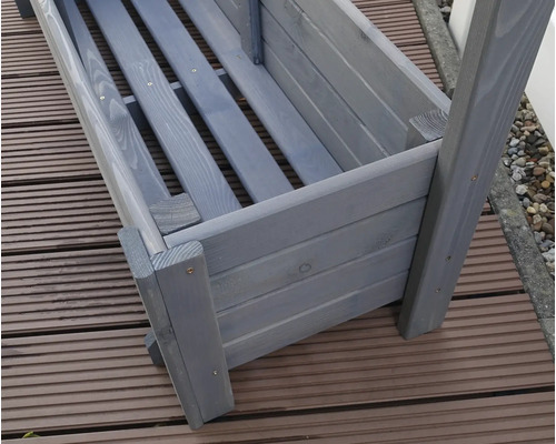 Bloembak met trellis Botanica promadino hout 110 x 32 x 140 cm grijs