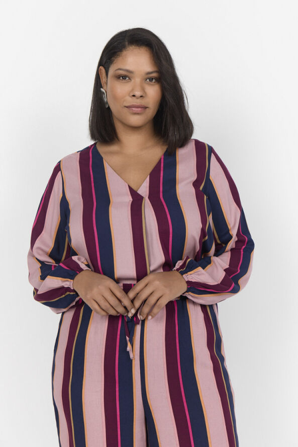 Wasabiconcept Curvy WA-JOSEPHINE 1 Bluse Navy blå 6799c blue iris combi