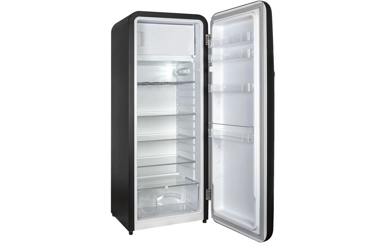 Retro Kühlschrank KSG260 Rechts, Schwarz<br>Kühlgefrierschrank