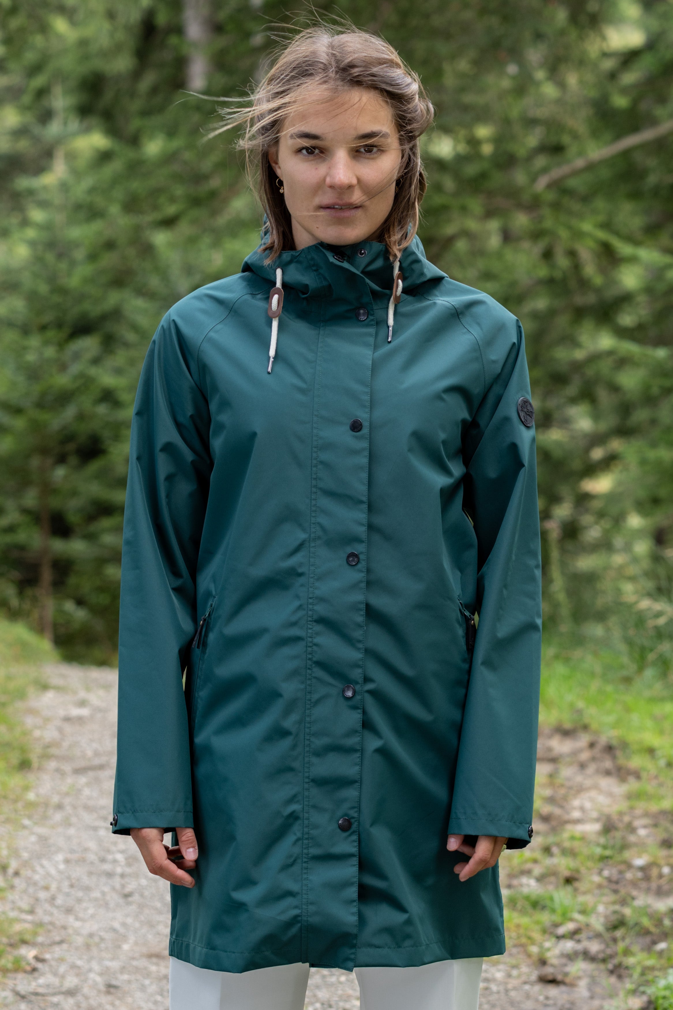 Frauen Regenmantel Travelcoat sea moss