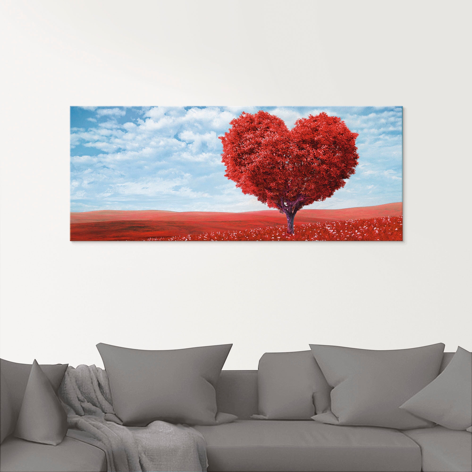 Artland Glasbild »Baum in Form eines Herzens« Herzen 1 Stk. tlg. in verschiedenen Grössen