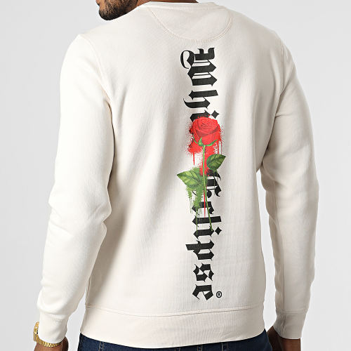 Sweat Crewneck Roses White Eclipse Blanc Vintage