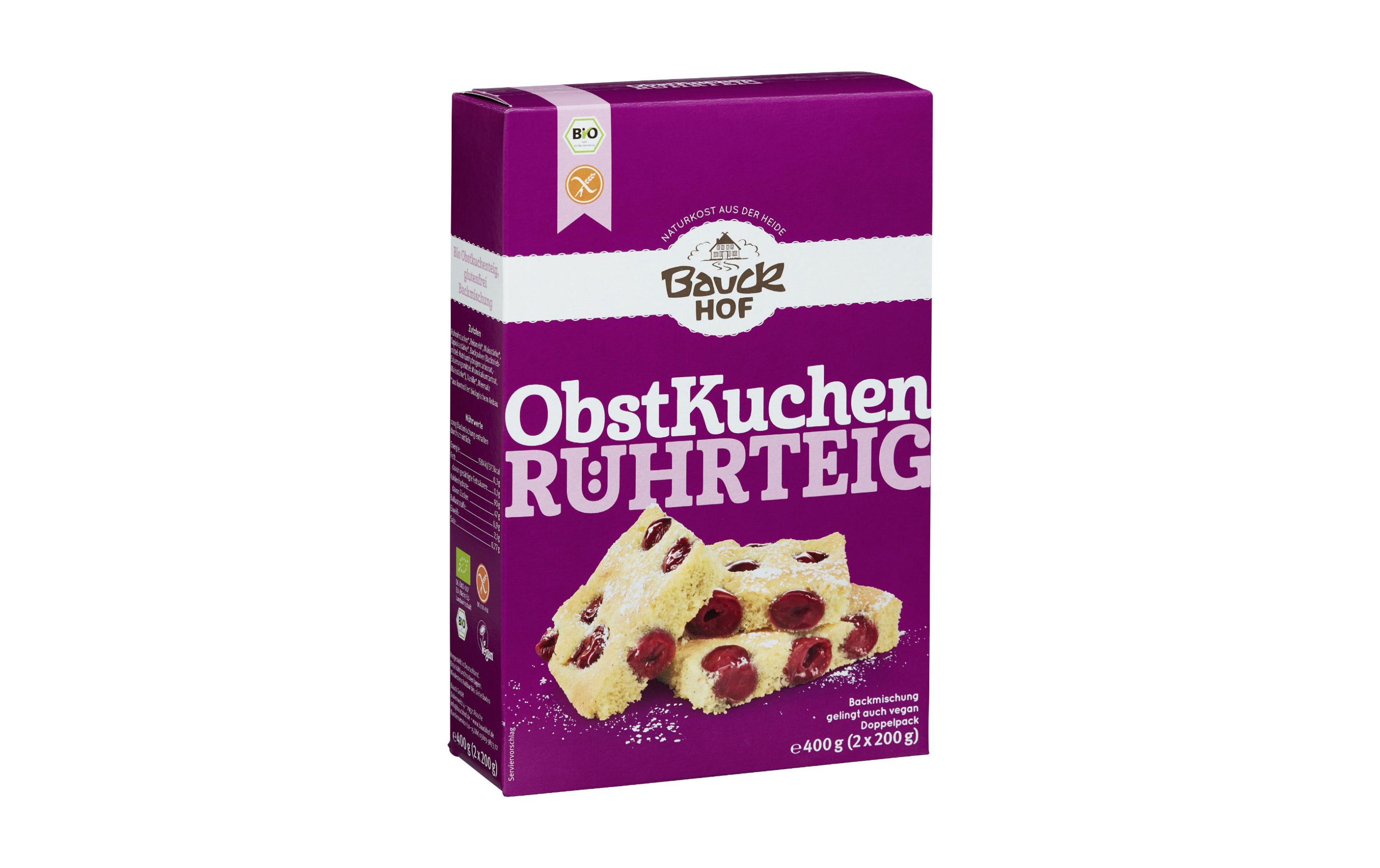 Backmischung Bio Obstkuchenteig glutenfrei 400 gBio Backmischung Obstkuchenteig glutenfrei
