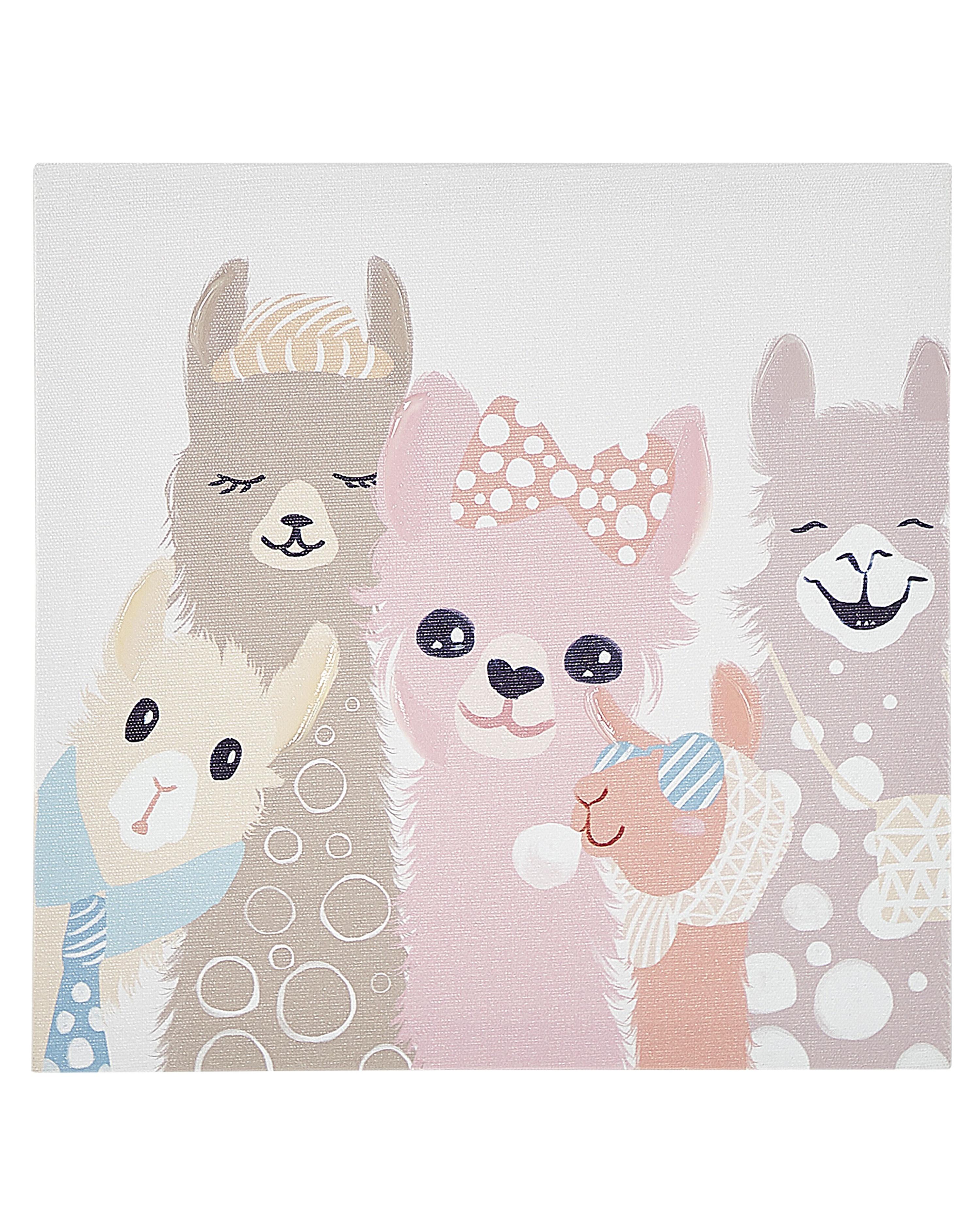 Set van 3 canvassen TILLIA Dieren motief 30 x 30 cm Meerkleurig