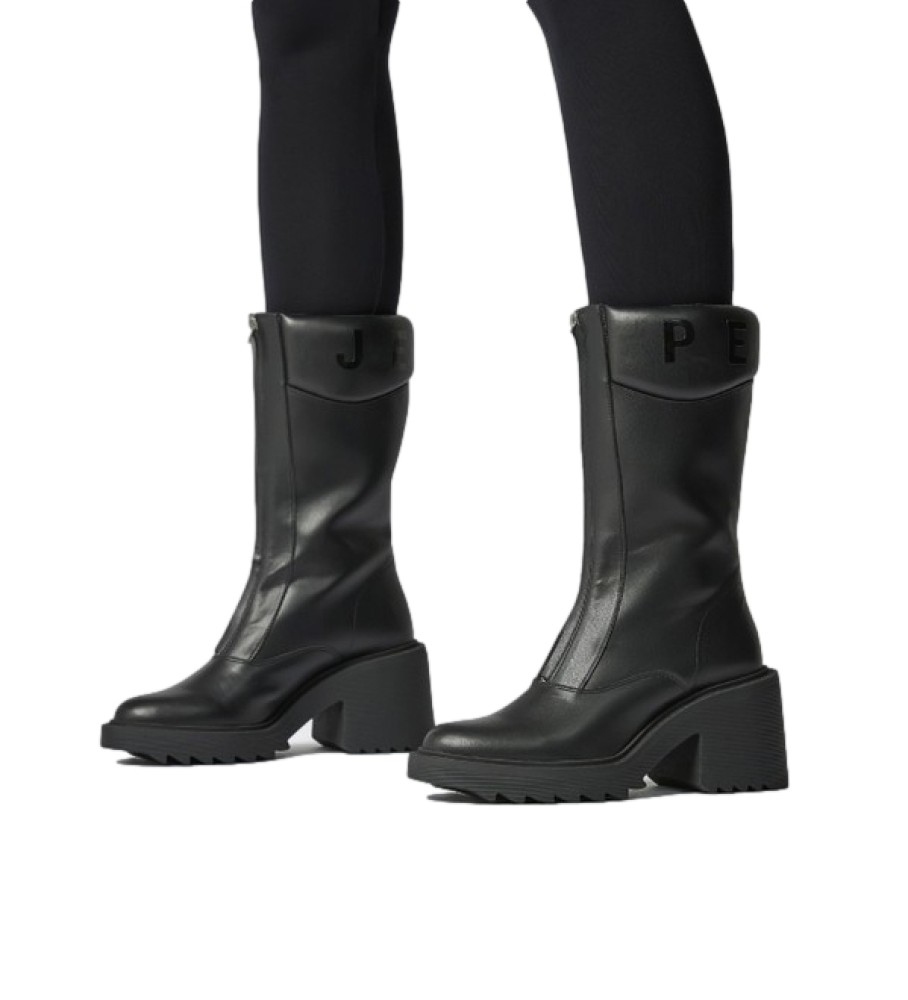 Botas pretas de cano curto Pepe Jeans Boss Zip