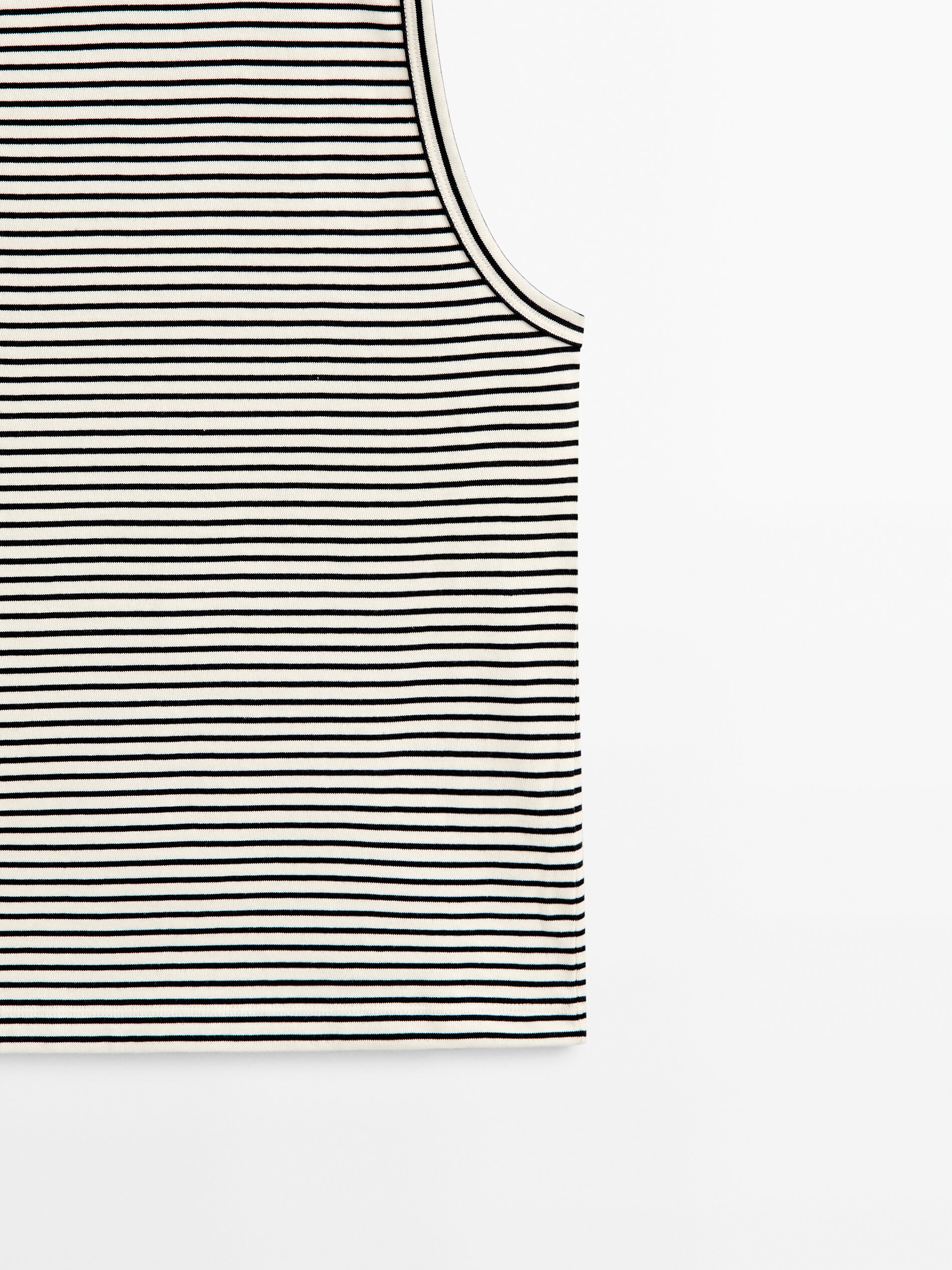 Camiseta rayas algodón sin mangas - RAW