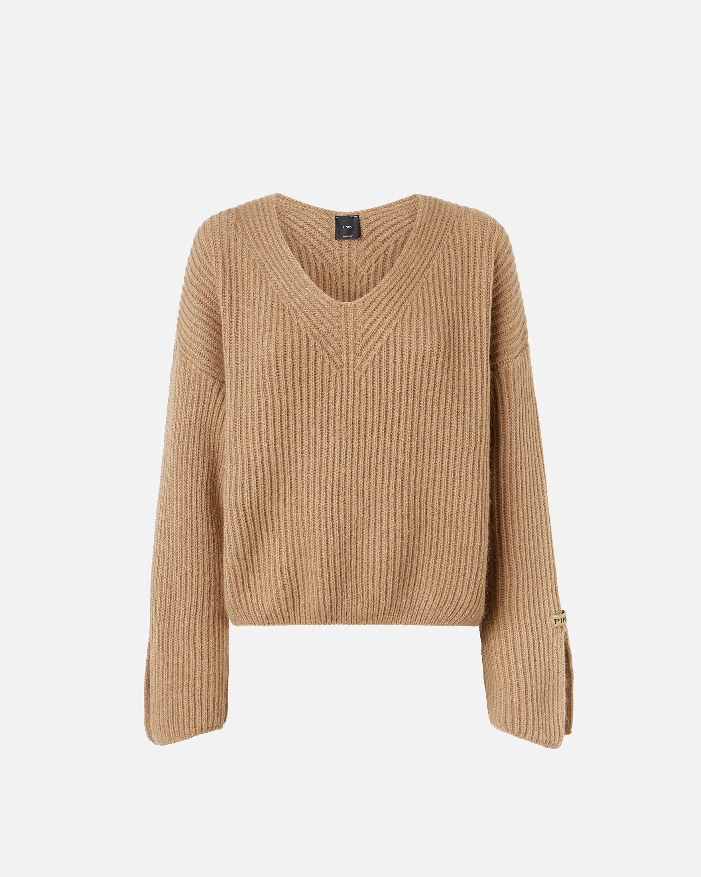 Pull col v | Beige