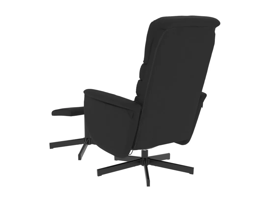 Fauteuil inclinable massant avec repose-pied noir similicuir
