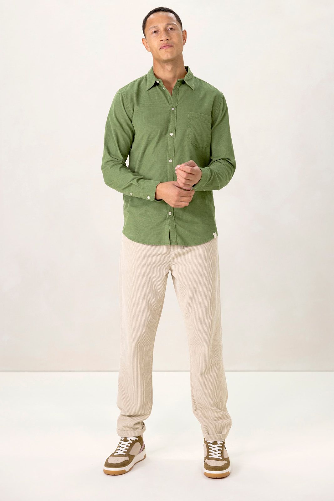 Groen corduroy overhemd