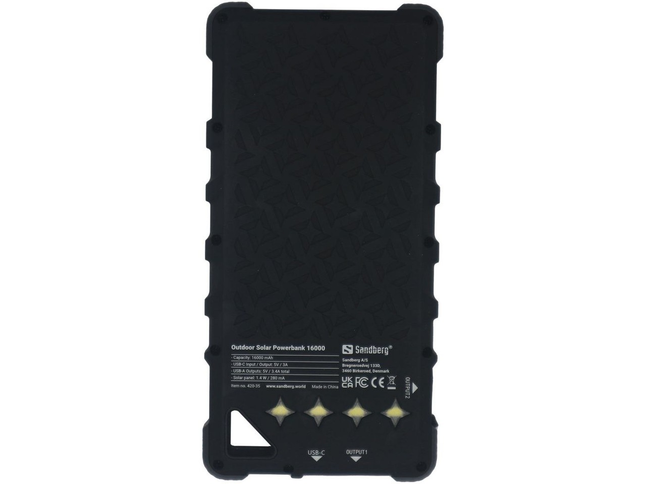 Sandberg - Udendørs Solar Powerbank 16000mAh
