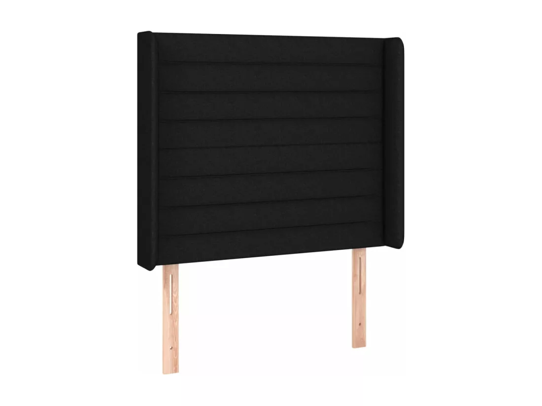 Sommier tapissier avec matelas et LED Noir 90x190 cm Tissu