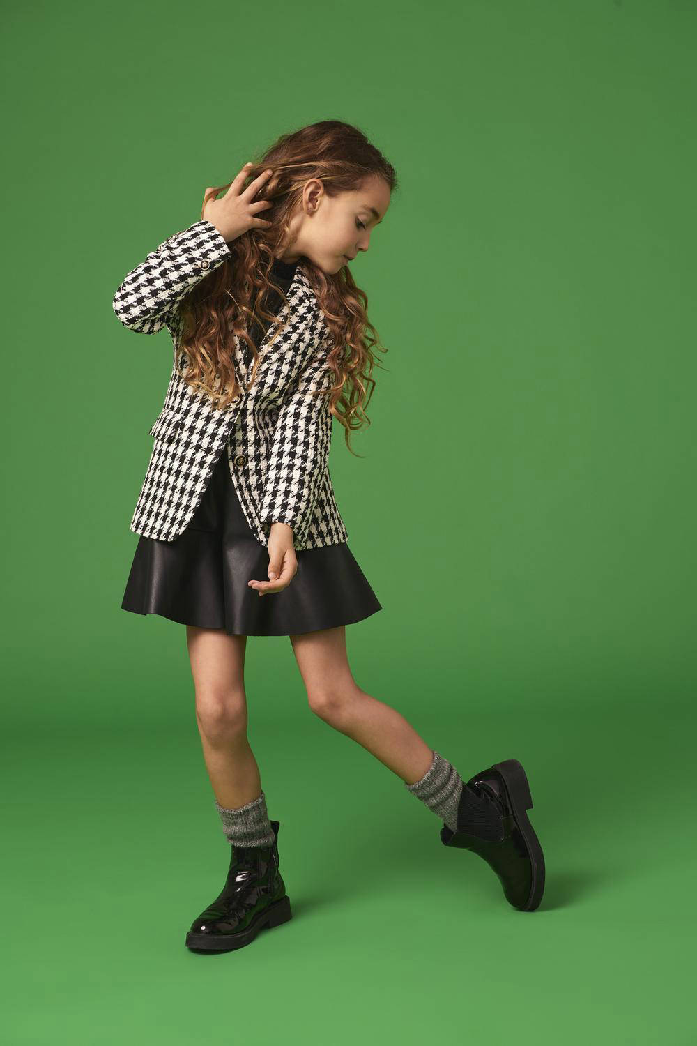 ONLY blazer KOGELINOR met pied-de-poule zwart/wit
