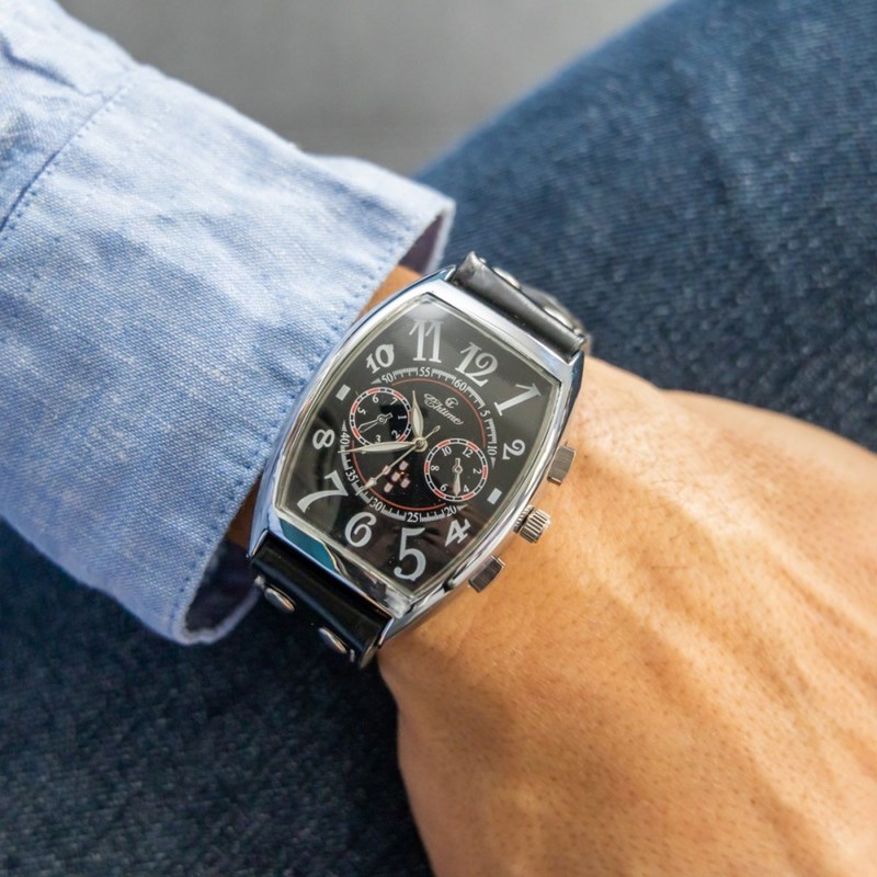 Montre Homme CHTIME bracelet Cuir Noir