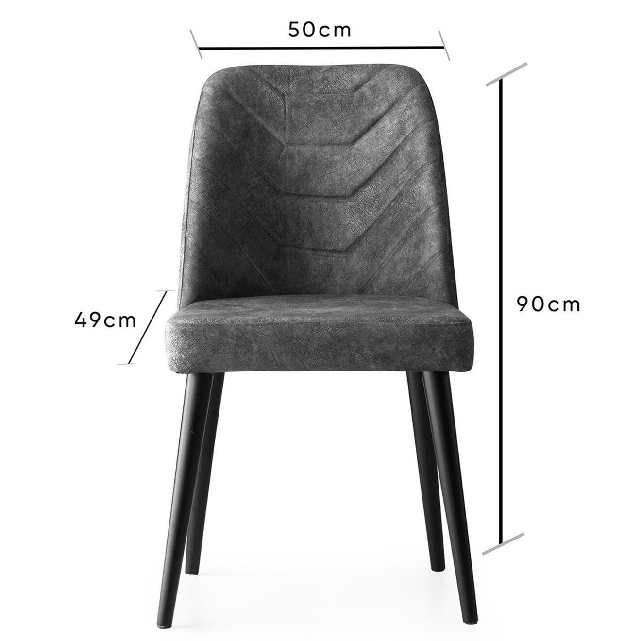 Homitis 2 Chaises Dallas anthracite - 50x90x49 cm