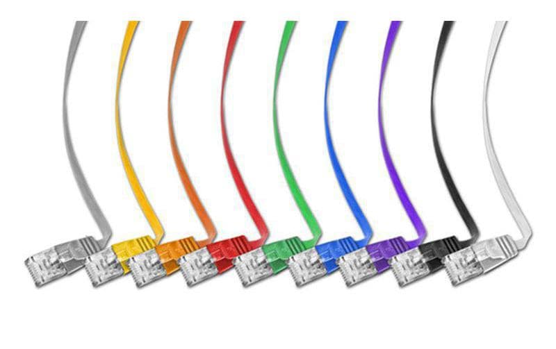 Slimpatchkabel RJ-45 - RJ-45, Cat 6, UTP, 0.1 m, RotUnscreened/Unshielded Twisted-Pair-Kabel (UTP) mit Klinkenschutz
