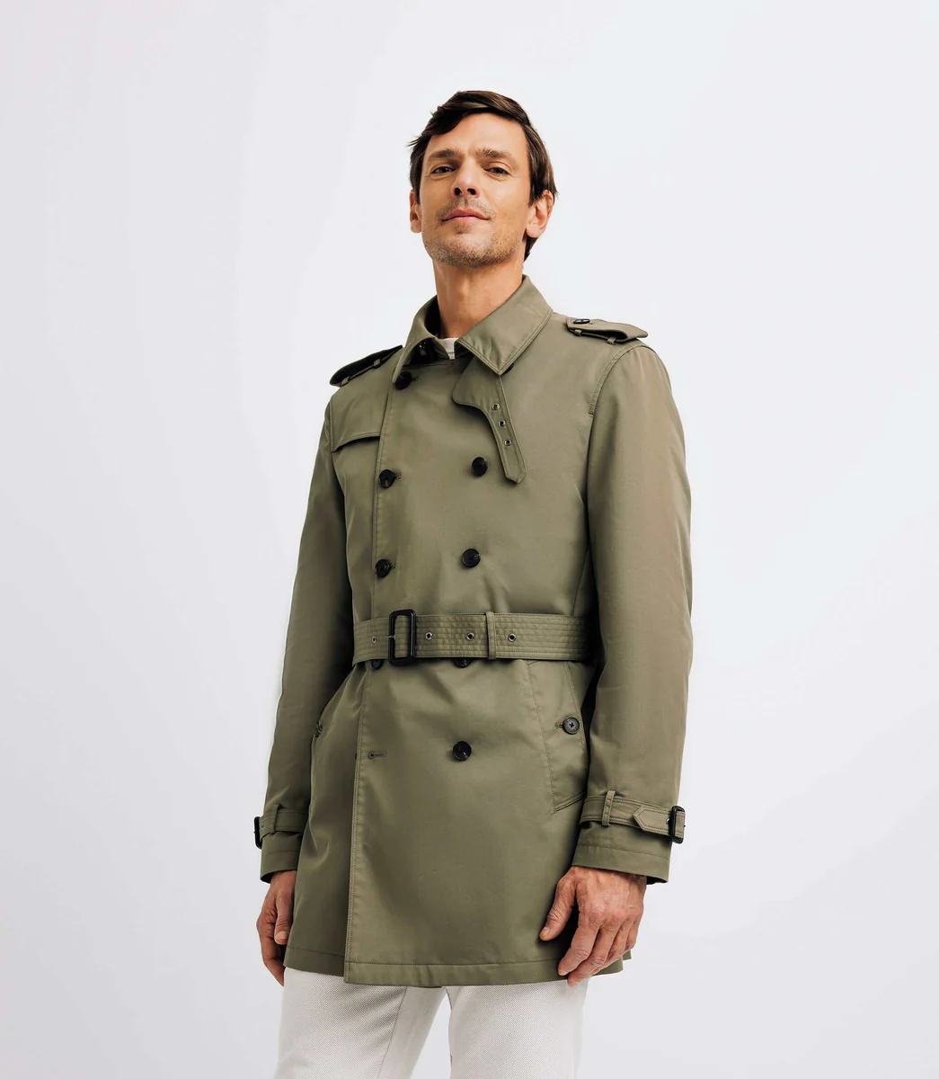 Trench croisé kaki