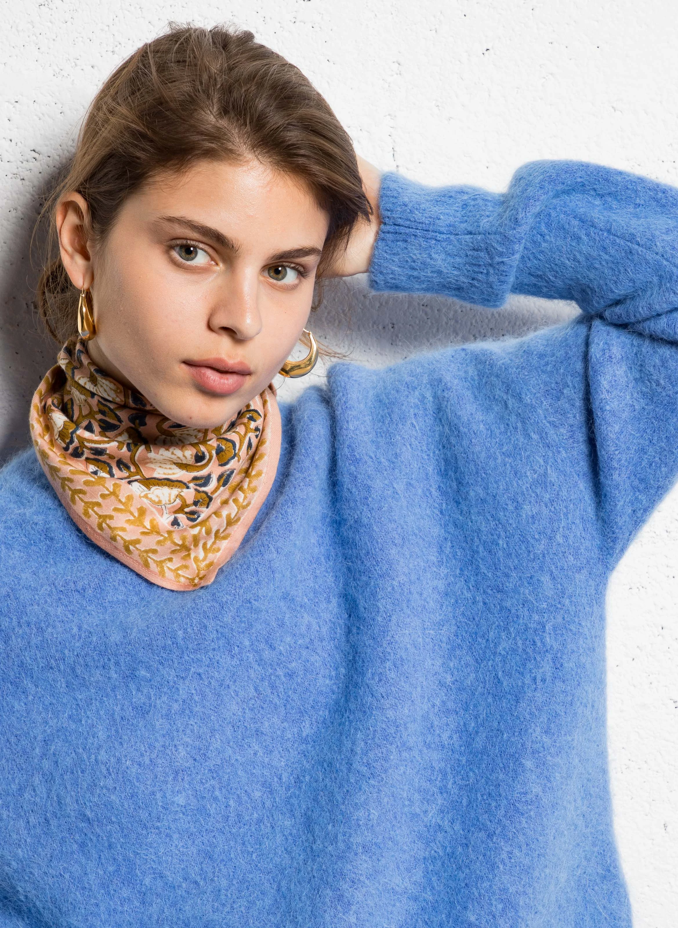 MANIKA - Foulard imprimé en coton | Rose