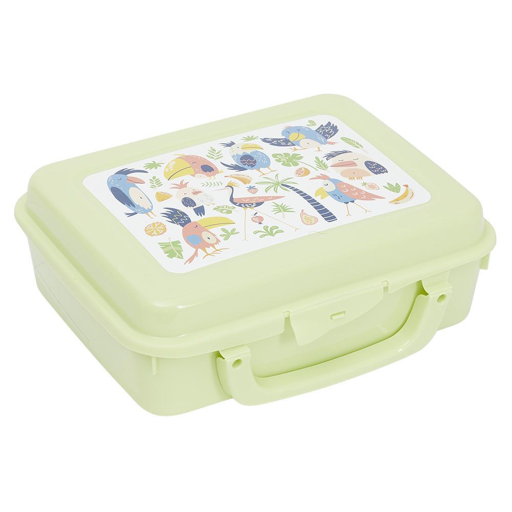 Boîte à sandwich rectangulaire avec anse plastique jaune 16x20xH7cm