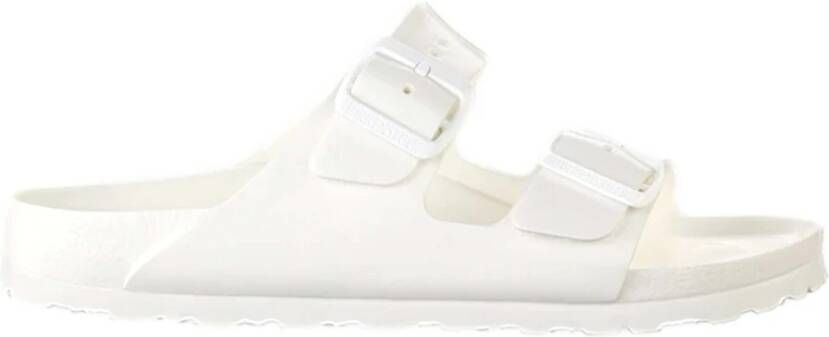 Birkenstock Witte Rubberen Slipper Dubbele Gespsluiting White