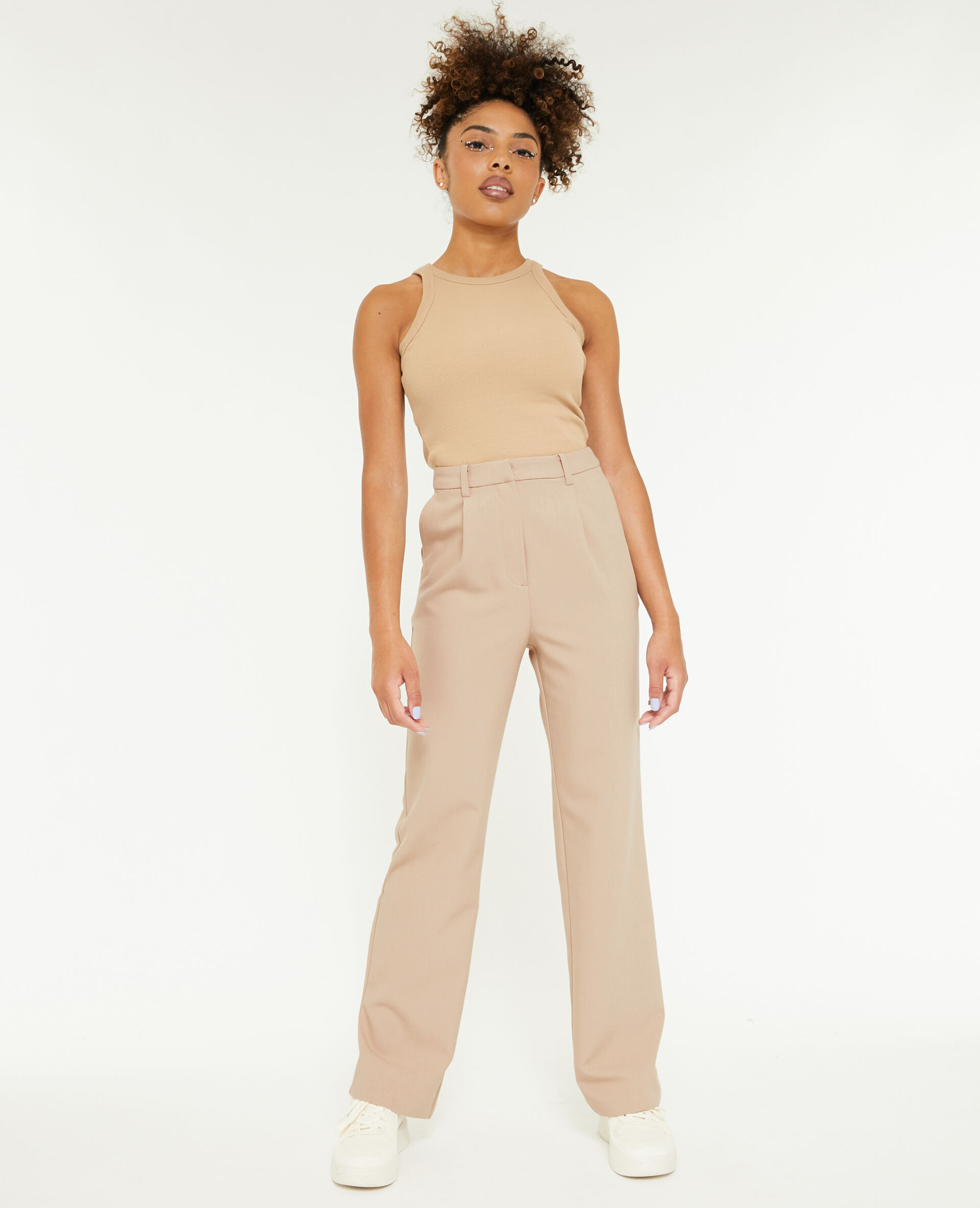 Pantalon droit city - Beige