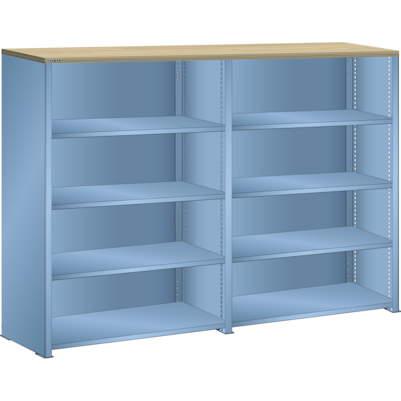 Lista - Rayonnage universel double L 204,7 cm - Plateau en multiplex